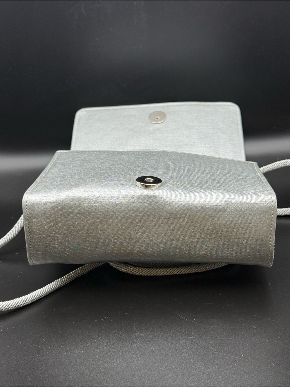 Vintage Stuart Weitzman Silver Metallic Block Heels & Evening Bag Set - Picture 15 of 16